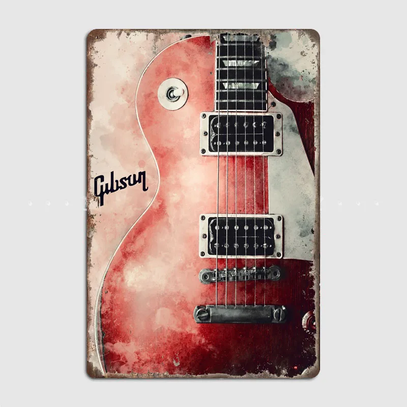 HD Tin Sign Gibson Electric Gu - Vintage Collectible Plates recension och pris
